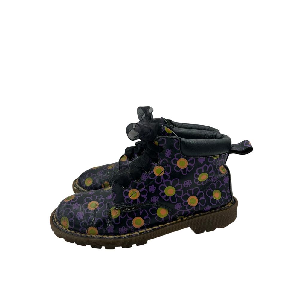 Rare Vintage Made in England Dr. Martens boots bold retro floral Print SZ 8 Y2k - Picture 6 of 11